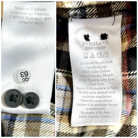 NWT Everlane Boxy Button-Down Plaid Soft Flannel Shirt, Oversized, Size Small - Picture 12 of 16